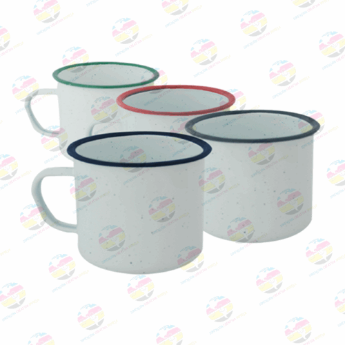Taza de 10 oz con borde de color