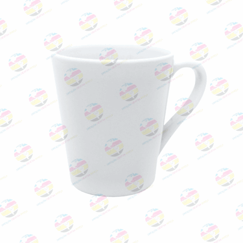 Taza blanca cónica de 12 oz