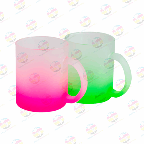 Taza de vidrio glaseada con base de color de 11 oz