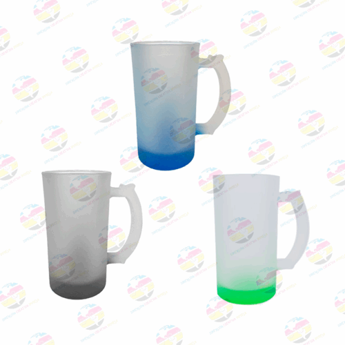 Tarro cervecero glaseado con base de color de 16 oz